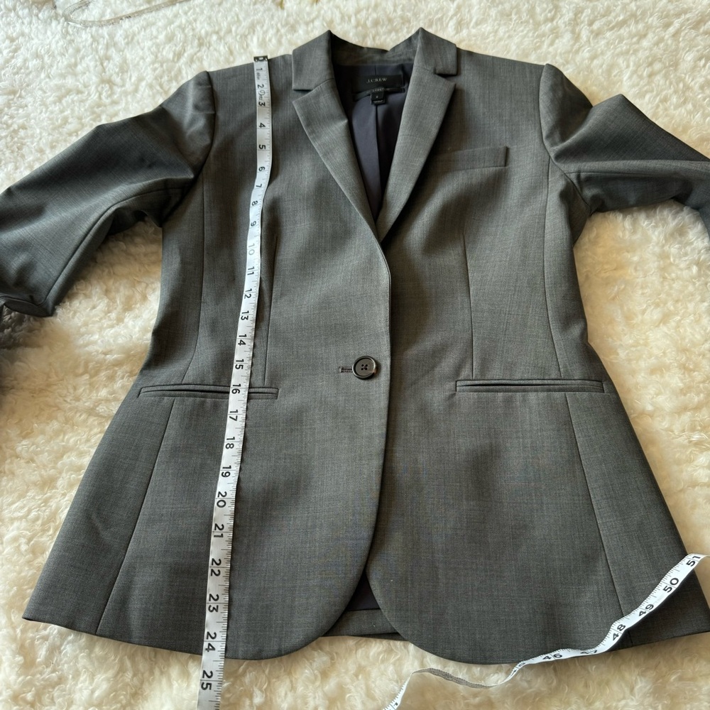 J CREW Campbell blazer gray wool Tollegno 1900 made in Italy Bi-Stretch Size 2 - Picture 6 of 12